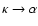 $\kappa \rightarrow \alpha$