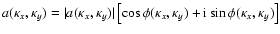$ a(\kappa_x,\kappa_y)=\vert a (\kappa_x,\kappa_y)\vert
\left [ \cos \phi (\kappa_x,\kappa_y) +
{\rm i} \sin \phi (\kappa_x,\kappa_y) \right ]$