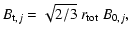 $\displaystyle B_{{\rm t},j} =
\sqrt{2/3} \: r_{{\rm tot}} \: B_{0,j},$