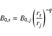 \begin{displaymath}
B_{0,{\it s}} = B_{0,j} \left( \frac{r_{\it s}}{r_{j}} \right)^{-q}
\end{displaymath}