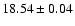 $18.54\pm0.04$