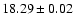 $18.29\pm0.02$