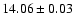 $14.06\pm0.03$