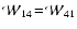 ${\cal W}_{14}\!=\!{\cal W}_{41}$