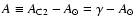 $A \equiv A_{\rm C2} - A_{\odot}=\gamma - A_{\odot}$