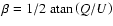 $\beta = 1/2 \; {\rm atan}\left( Q/U \right)$
