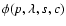 $\phi(p,\lambda,s,c)$
