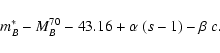 \begin{displaymath}m^*_B - M_B^{70} - 43.16 + \alpha ~ (s-1) - \beta ~ c.
\end{displaymath}