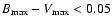 $B_{\rm max}-V_{\rm max}<0.05$