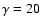 $\gamma =20$