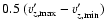 $0.5~(v'_{z,\rm max}-v'_{z,\rm min})$