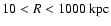$10<R<1000~{\rm kpc}$