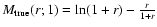 $M_{\rm true}(r;1)=\ln(1+r)-\frac{r}{1+r}$