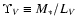 $\Upsilon _V \equiv M_*/L_V $