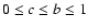 $0\le c\le b\le 1$