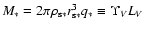 $M_* = 2 \pi \rho_{\rm s*} r_{\rm s*}^3 q_* \equiv \Upsilon_V L_V$