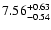 $\rm 7.56^{+0.63}_{-0.54}$