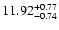 $\rm 11.92^{+0.77}_{-0.74}$