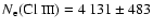 $N_{{\rm
e}}(\mbox{Cl {\sc iii}})=4~131\pm 483$