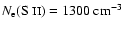 $ N_{{\rm e}}(\mbox{S {\sc ii}})= 1300~{\rm cm^{-3}}$