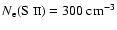 $ N_{{\rm e}}(\mbox{S {\sc ii}})= 300~{\rm cm^{-3}}$