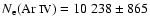 $N_{{\rm e}}(\mbox{Ar {\sc iv}})= 10~238\pm 865$