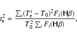\begin{displaymath}t^{2}_{\rm s}= \frac{\sum_{i} (T_{\rm e}^{i} -T_{0})^{2} F_{i}(\rm H \beta)}{T_{0}^{2}
\sum_{i}F_{i}(\rm H \beta)},
\end{displaymath}