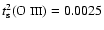 $t^{2}_{\rm s}(\mbox{O {\sc iii}})= 0.0025$