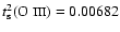 $t^{2}_{\rm s}(\mbox{O {\sc iii}})=
0.00682$