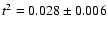$t^{2} = 0.028\pm 0.006$