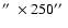 $\hbox{$^{\prime\prime}$ }\times 250 \hbox{$^{\prime\prime}$ }$