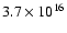 $3.7\times 10^{16}$