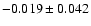 $ -0.019 \pm0.042 $