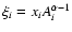 $\xi_{i} = x_{i}A_{i}^{\alpha-1}$