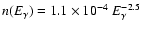 $n(E_{\gamma}) = 1.1\times10^{-4}~E_{\gamma}^{-2.5}$
