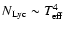 ${N_{\rm Lyc} \sim T_{\rm eff}^4}$