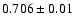 $0.706\pm0.01$