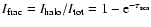$I_{\rm frac}=I_{\rm halo}/I_{\rm tot}=1-{\rm e}^{-\tau{_{\rm sca}}}$