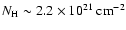 $N_{\rm H}\sim2.2\times10^{21}~ {\rm cm}^{-2}$