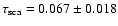 $\tau_{\rm sca}=0.067\pm0.018$