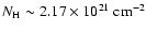 $N_{\rm H}\sim2.17\times 10^{21}~{\rm cm}^{-2}$