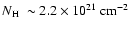 $\mbox{$N_{\rm H}$ }
\sim2.2\times 10^{21}~ {\rm cm}^{-2}$