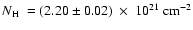 $\mbox{$N_{\rm H}$ } =(2.20\pm 0.02)~\times~ 10^{21} ~{\rm cm}^{-2}$
