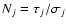 $N_j=\tau_j/\sigma_j$