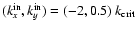 $(k_{x}^{\rm in}, k_{y}^{\rm in})=
(-2,0.5)~k_{\rm crit}$