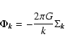\begin{displaymath}\Phi_{\rm {\vec k}} = - \frac{2 \pi G}{k} \Sigma_{{\vec k}}
\end{displaymath}