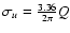 $\sigma_u=\frac{3.36}{2\pi}Q$