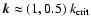 ${\vec k} \approx (1, 0.5)~k_{\rm crit}$