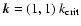 ${\vec k} = (1, 1)~k_{\rm crit}$