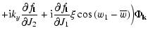 $\displaystyle + {\rm i} k_{y} \frac{\partial f_{\rm {\bf l}}}{\partial J_2} +
{...
...rm {\bf l}}}{\partial J_1}\xi \cos{(w_1-\overline{w})} \Big)
\Phi_{\rm {\bf k}}$